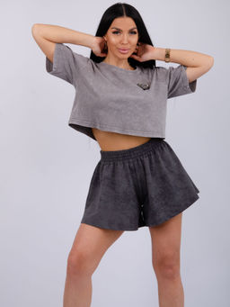 Шорты Лолита, футер с лайкрой - Малина фото 74