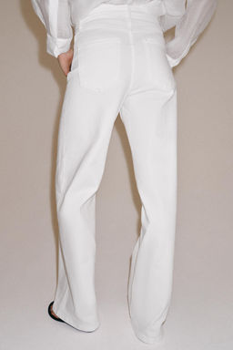 JEANS ZW COLLECTION WIDE LEG TIRO ALTO / Blanco