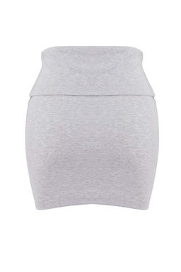 Gri Melanj Sortlu Normal Bel Mini Pamuk Ribana Orme Etek TWOSS26ET00076 - Trendyolmilla фото 2