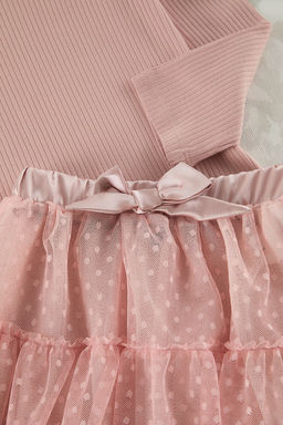 Pembe K?z Cocuk Midi Duz Dokuma Elbise TKDAW25EL00036 - Trendyolmilla фото 2