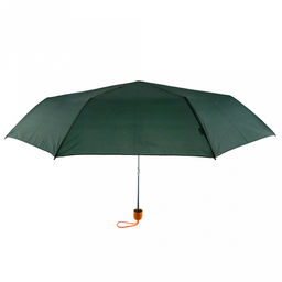 Зонт механический "Моно" плащевка, 8 лучей, д/купола 98см, 3 сложения, 24см в сложенном виде, пластмассовая ручка, темно-зеленый, 230гр (Китай)