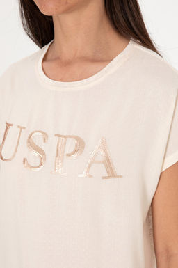 Kad_n Krem Bisiklet Yaka Ti__rt Sepette S_rpriz _ndirim - U.s. polo assn фото 7