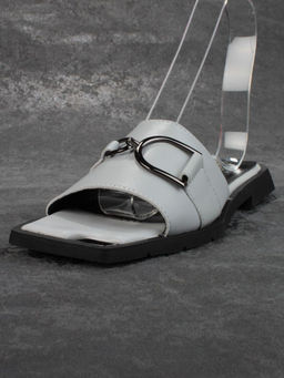 08-PEY184-3 BLACK/GRAY Босоножки женские (натуральная кожа) - No name фото 4