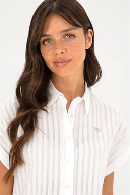U. S. Polo Assn / Женская белая рубашка с коротким рукавом - U.s. polo assn фото 2