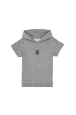 Erkek _ocuk Antrasit Melanj Kap__onlu Sweatshirt