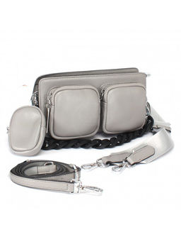 Сумка женская натуральная кожа GU 2033-2573, 1отд, плечевой ремень, св, серый SALE SALE 239452