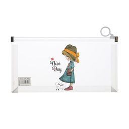 Цена за 12 шт. Папка-конверт на молнии формат А6, 180мкр, с рисунком «Маленькая девочка», МИКС