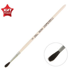 Цена за 7 шт. Кисть для рисования, Белка круглая № 3 (диаметр обоймы 3 мм; длина волоса 16 мм), деревянная ручка, Calligrata