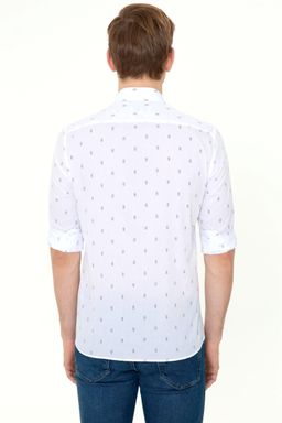 U. S. Polo Assn / Мужская белая рубашка с длинным рукавом - U.s. polo assn фото 4