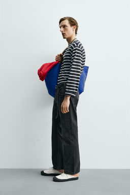 CAMISETA JACQUARD RAYAS AARON LEVINE X ZARA / Azul / Blanco