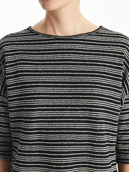 Bisiklet Yaka ?izgili Kad?n Ti??rt