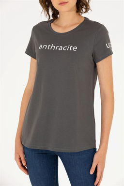 U. S. Polo Assn Женская футболка антрацитового цвета с круглым вырезом - U.s. polo assn фото 13