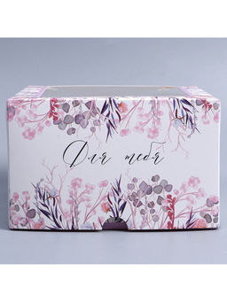 Цена за 5 шт. Коробка подарочная для 4 капкейков «Венок», 16×16×10 см, с окном