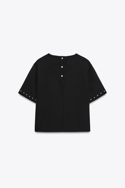 TOP WITH FAUX PEARLS - Zara фото 7