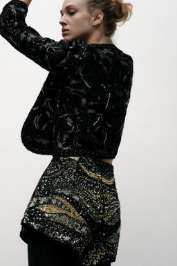 SEQUINNED KNIT CARDIGAN - Zara фото 4