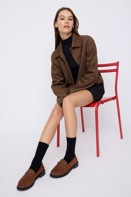 Teen Kahverengi Toka Detayl? Suet Kad?n Loafer Ayakkab?
TAKAW26LA00002 - Trendyolmilla фото 3