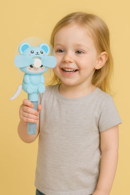 Портативный механический ручной вентилятор Interesting kitty, blue