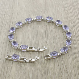 Александрит, браслет Мадлен, покрытие родий, длина 17см - Agat77 фото 3