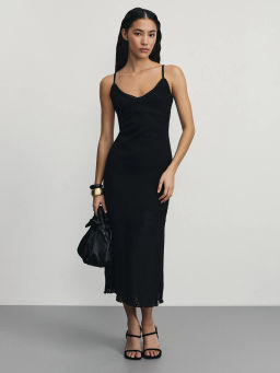 Платье миди из фактурной вязки / Zarina  фото 2