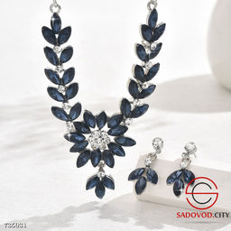 Комплект ожерелье и сережки с цветком и кристаллами - Bruno фото 10