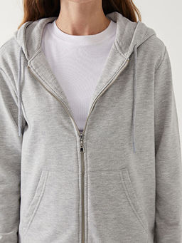 Kap??onlu Kad?n Fermuarl? Sweatshirt