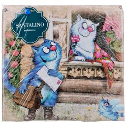 НАБОР САЛФЕТОК ИЗ 2-Х ШТ СИНИЕ КОТЫ. ЛЮБОВЬ МОЯ,40Х40СМ, 100 - Lefard фото 2