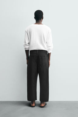 TAPERED WIDE-LEG JEANS - Zara фото 3