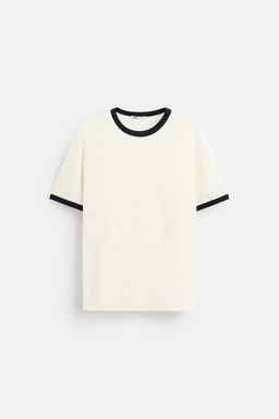 BASIC CONTRAST RIB T-SHIRT - Zara фото 14