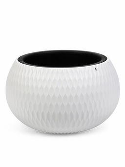 Кашпо для цветов Жемчужина, 7 л, d=36 см, h=22 см, пластик, со вставкой, белое