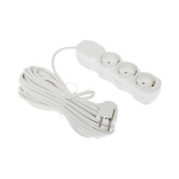 Удлинитель Luazon Lighting ECO 3 розетки, 10 м, 10 А, 2200 Вт, ПВС 3х0.75 мм2, с з/к, белый