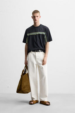 CONTRAST STRIPE T-SHIRT