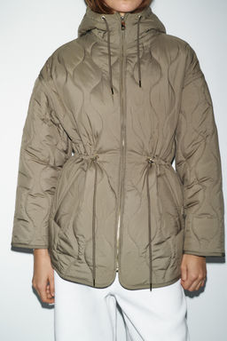 WATER-REPELLENT HOODED PUFFER JACKET - Zara фото 4
