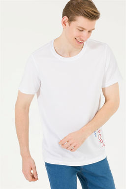 Мужская белая футболка с круглым вырезом - U.s. polo assn фото 8