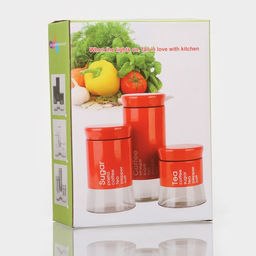 Набор банок стеклянных для сыпучих Трио, 3 предмета: 350/550/750 мл, 9.510.5/15/19.8 см, чёрный - Simaland фото 5