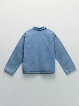 Джинсовая рубашка с завязками / Zarina  фото 10