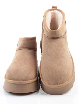 04-PF8520-3 BEIGE Угги женские (натуральная замша, 100% шерсть)