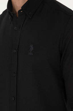 Мужская черная базовая рубашка с длинным рукавом - U.s. polo assn фото 7