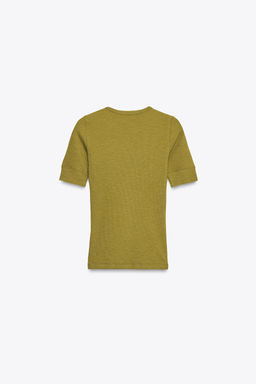 RIB SHORT SLEEVE T-SHIRT - Zara фото 5
