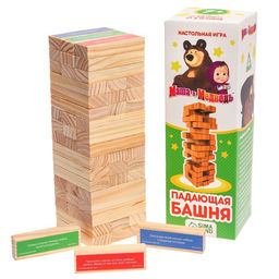 Игра падающая башня, Маша и Медведь, 54 бруска фото 7