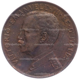 Монета 2 чентезимо 1915 года Италия