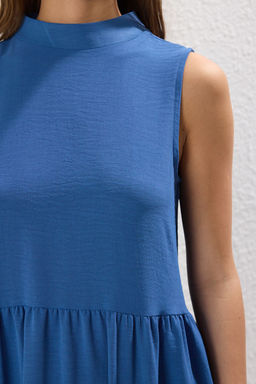 TRENDYOLMILLA Kahverengi Shift/Duz Kesim Dik Yaka Midi Dokuma Elbise TWOSS20EL1864 фото 3