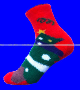 Цена за 5 пар. 5 ПАР - AMIGOBS носки женские НОРКА "НОВОГОДНИЕ ПУШИСТИКИ"