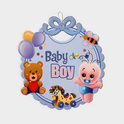 Украшение на гендер пати «Подвеска Baby Boy», 28.5×24.5 см, голубое