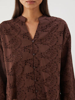 Ka??k Yaka Ajurlu Brode Kad?n G?mlek