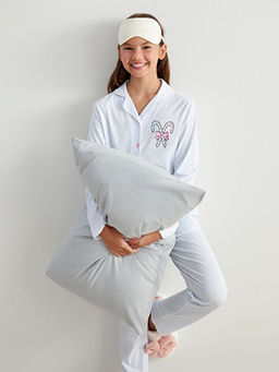 G?mlek Yaka K?z ?ocuk Pijama Tak?m?