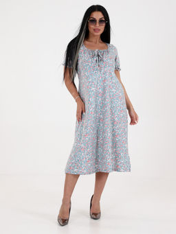 ПЛ-АНЖЕЛИКА ПЛАТЬЕ ЖЕНСКОЕ (Цветы ментол) - А-дина фото 2