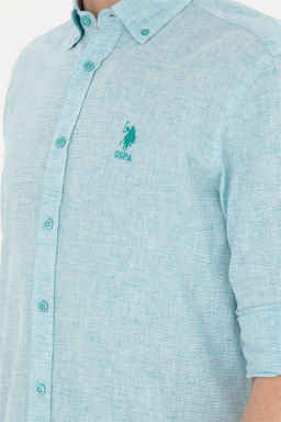 Мужская мятная рубашка с длинным рукавом Неожиданная скидка в корзине - U.s. polo assn фото 7
