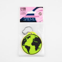 Цена за 6 шт. Светоотражающий элемент «Земля», двусторонний, 6 × 5,5 см, цвет МИКС