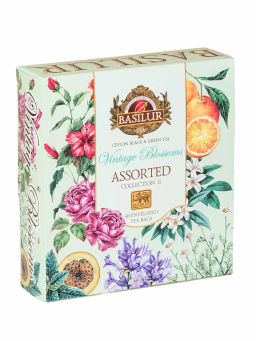 Коллекция Винтажные Цветы/Ассорти №2/ (72241) зел/черн саше 40 пак (4 вида по 10 шт)/ (BASILUR)