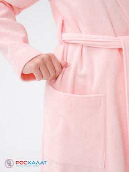 Женский халат с капюшоном розовый МЗ-06 (7)